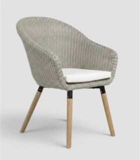 Silla ratán sintetico patas madera