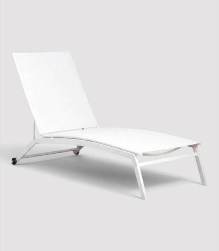 Witte John ligstoel met wielen