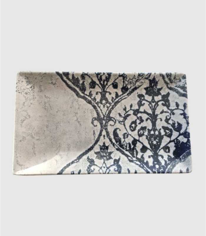 Fuente rectangular impresa cerámica