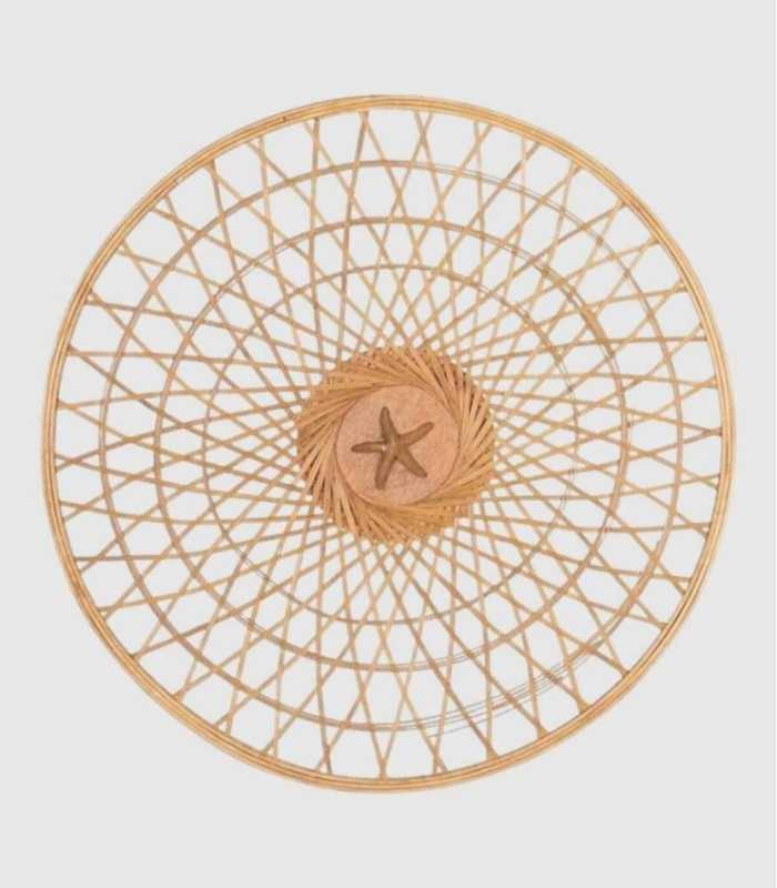 Natural rattan wall mural decoration