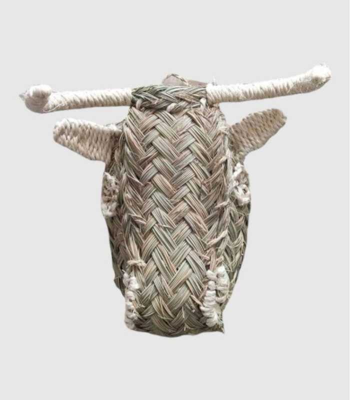Bull's head made of esparto grass