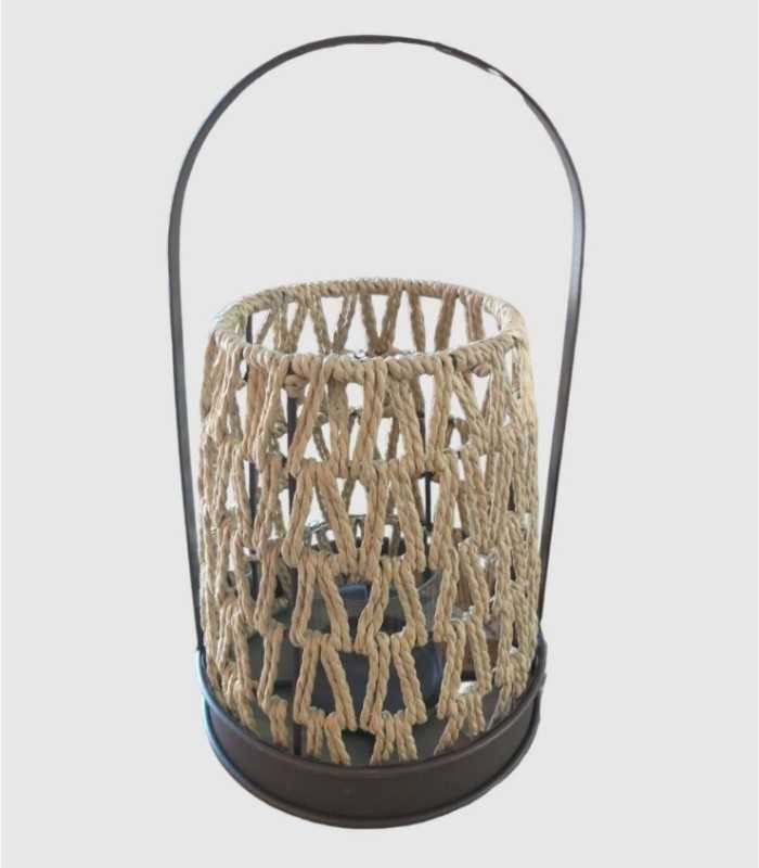 metal lantern with rope