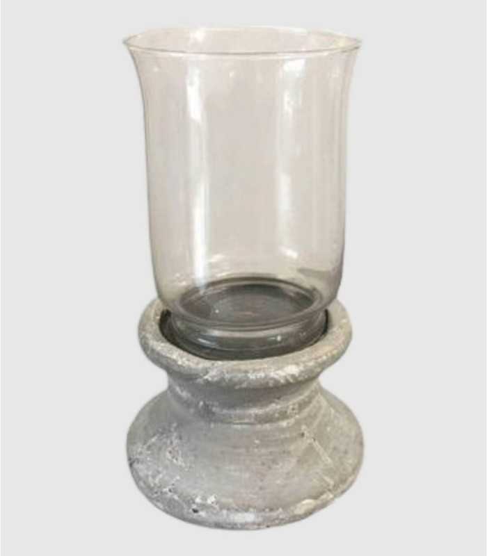 Portavelas gris cemento