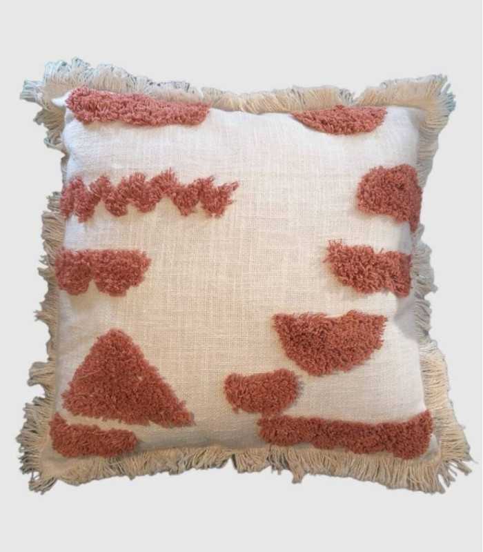 Eli orange fringed cushion