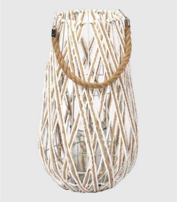 Beige and white rope lantern
