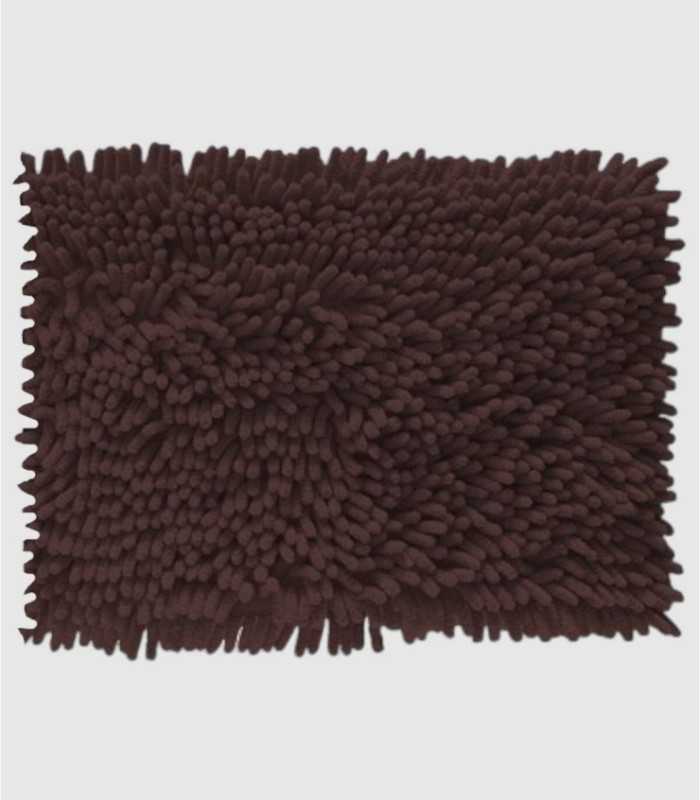 Harige chocoladekleurige badmat