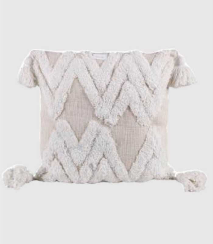 Cojín con flecos y rombos Tao