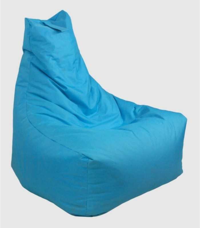 Puska blauwe polyester poef