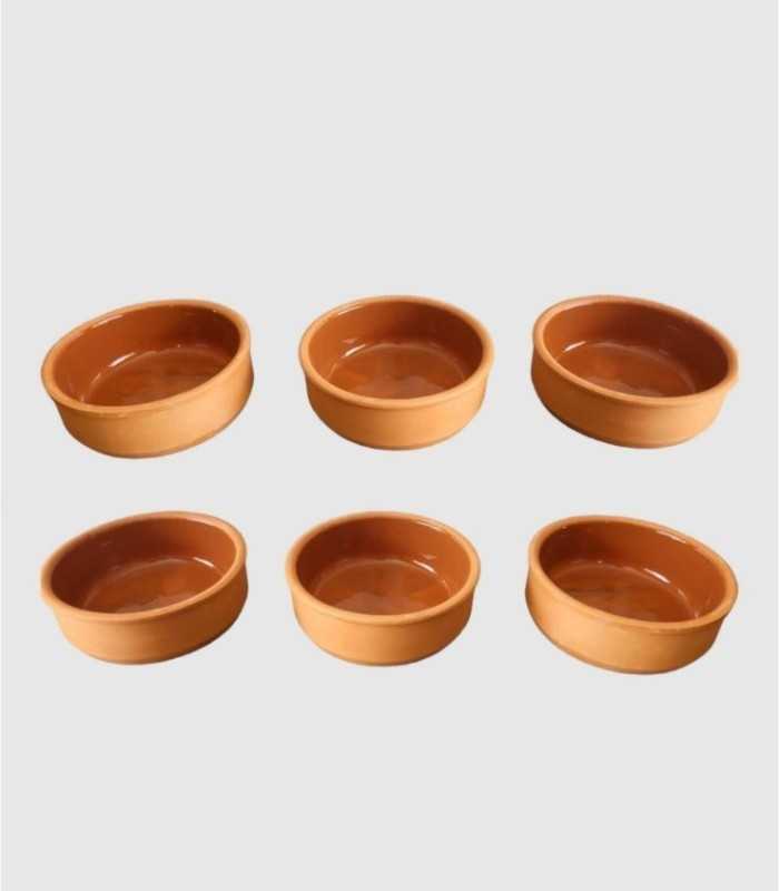 Set van 6 bruine schaaltjes