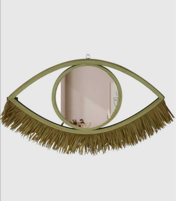 Ilana spiegel van natuurlijk riet, rustiek design voor elke kamer.