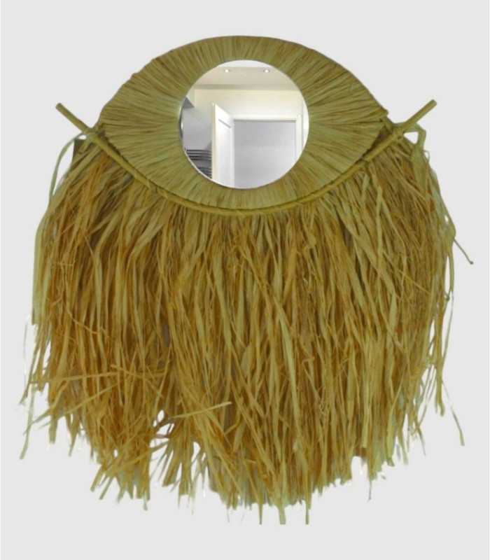 Bamboo Mirror with Fringe