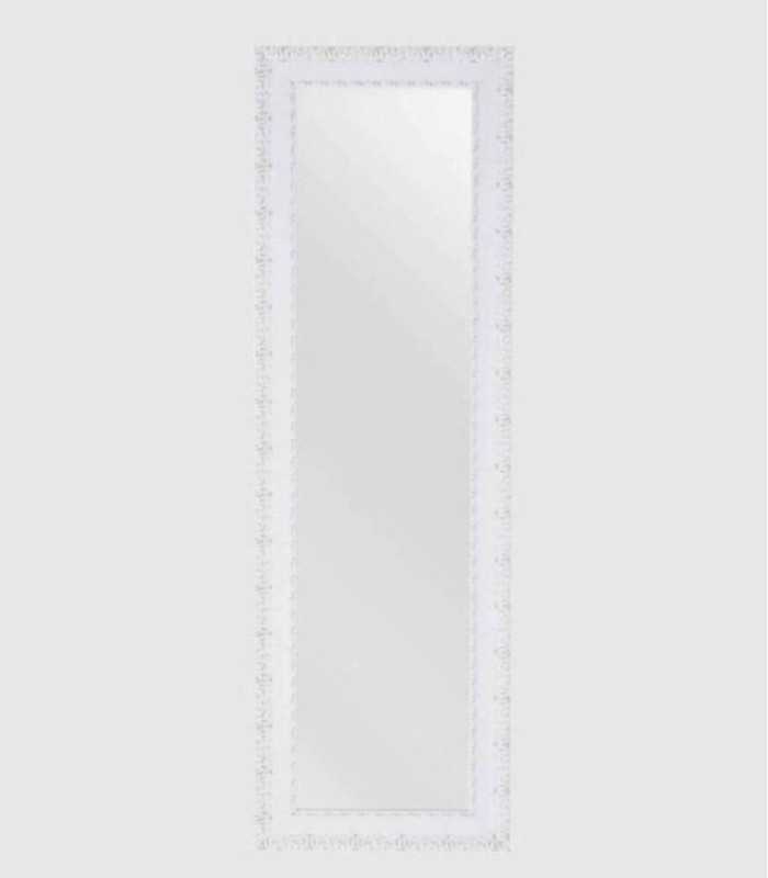 White and pink wooden mirror decoration
