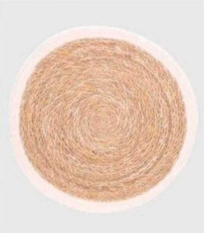 Jute placemat met witte rand