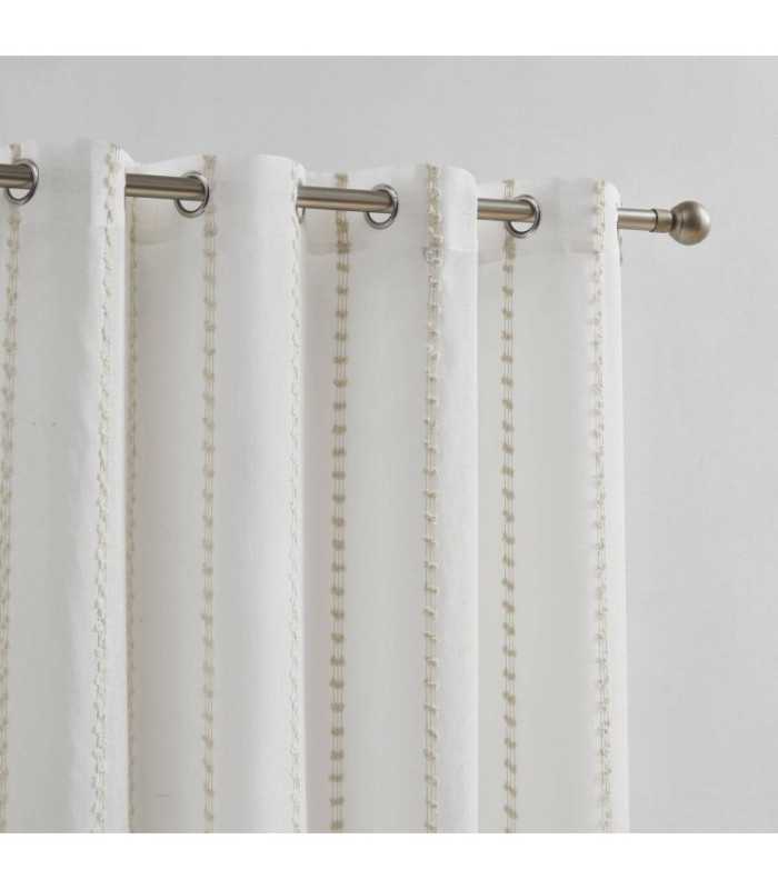 Cortina Raya Chenilla color Crudo con Ollaos