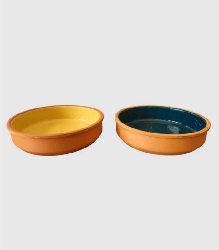 Set van 2 groene en gele ramekins