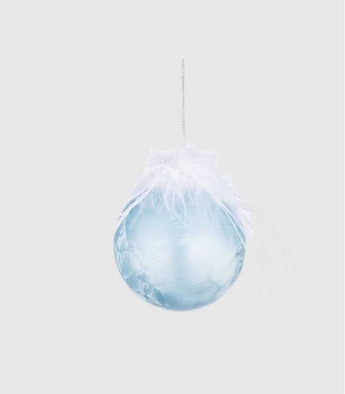 ball christmas blue feathers