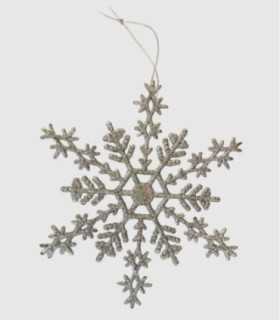 Zilveren sneeuwvlok kerstboomversiering, 16 cm