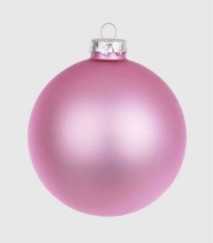 Kerstbal hanger dekkend roze 100mm.