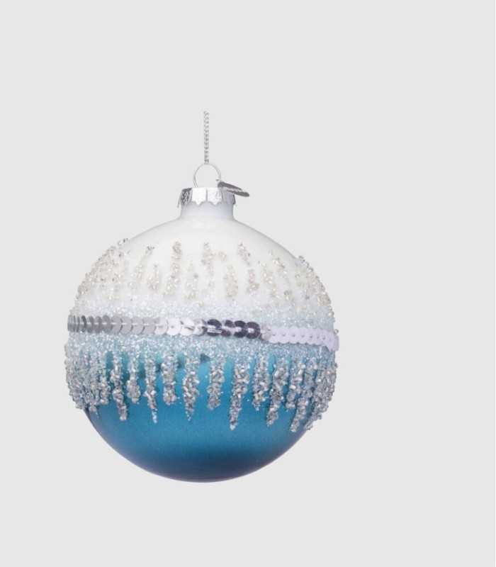 blue white christmas ball