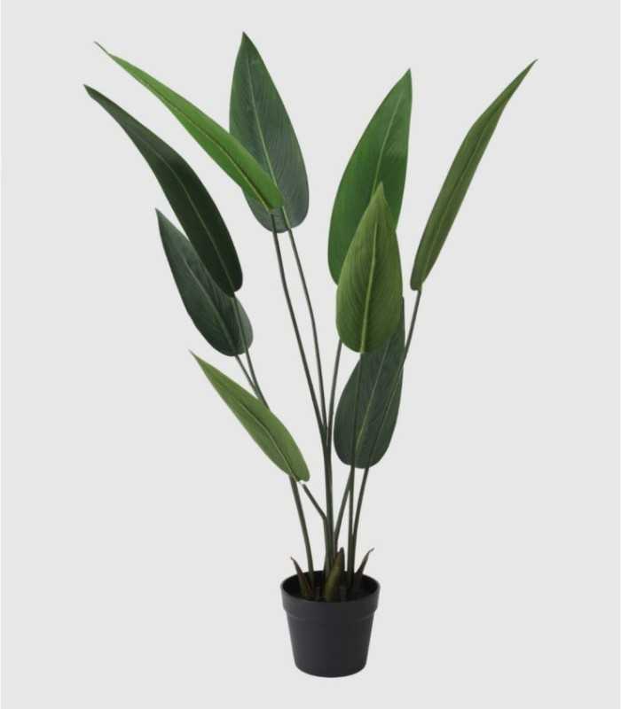 Pot with plastic plant